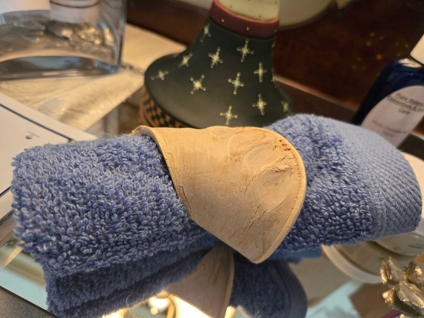 Blue 100% cotton ring spun wash cloth