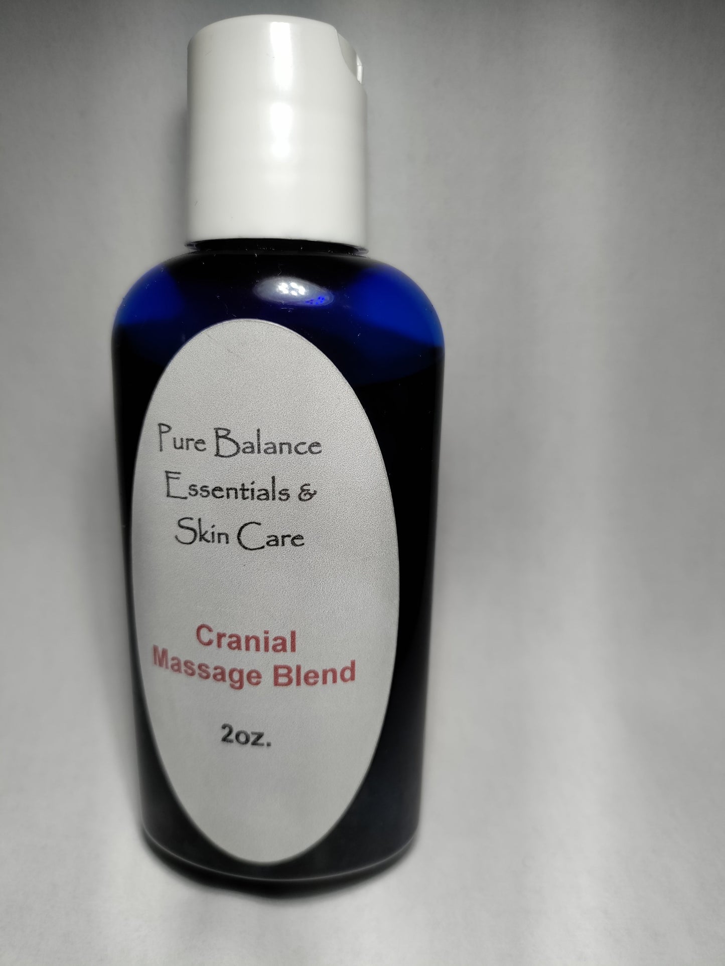 Cranial Massage Oil 60ml bottle with essential oils for stress relief and headache relaxation