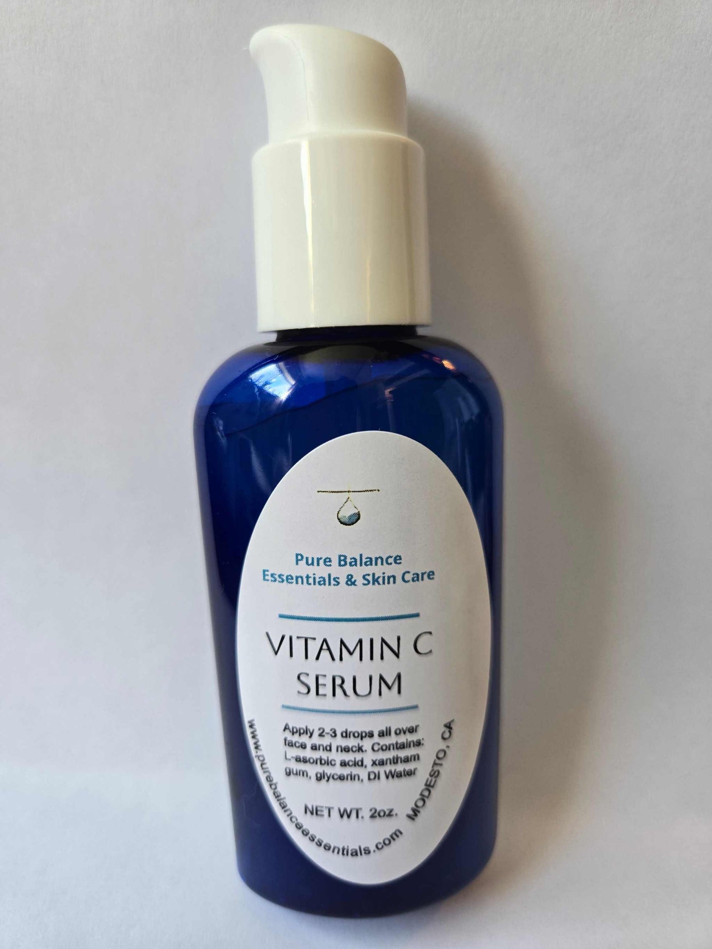 Vitamin C Serum bottle 2oz with gel consistency for face and neck application